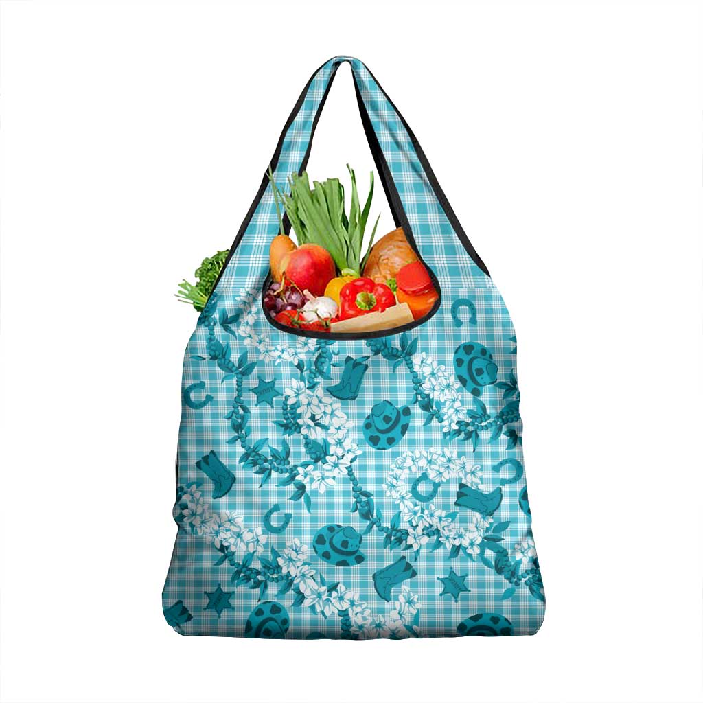 Mokihana Maile Ilima Leis Paniolo Palaka Grocery Bag Hawaiian Polu Opa Spirit - Polynesian Pride