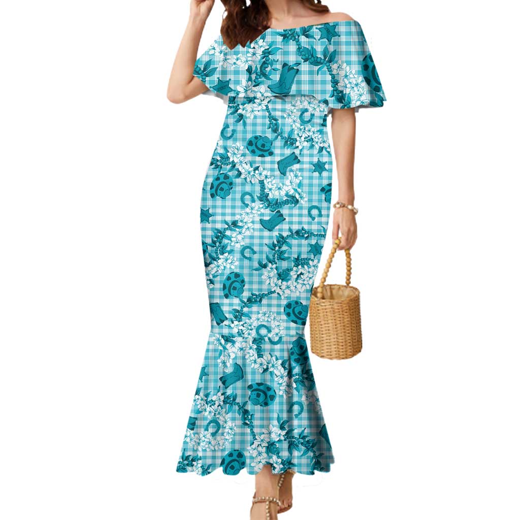 Mokihana Maile Ilima Leis Paniolo Palaka Mermaid Dress Hawaiian Polu Opa Spirit - Polynesian Pride