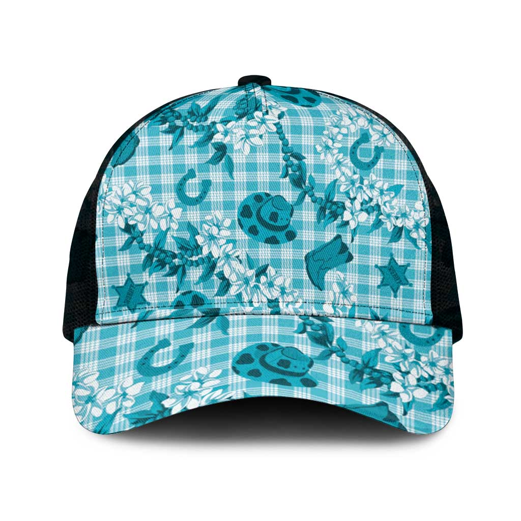Mokihana Maile Ilima Leis Paniolo Palaka Mesh Trucker Cap Hawaiian Polu Opa Spirit - Polynesian Pride