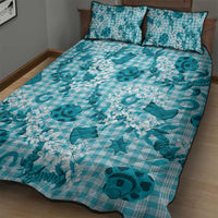 Mokihana Maile Ilima Leis Paniolo Palaka Quilt Bed Set Hawaiian Polu Opa Spirit - Polynesian Pride