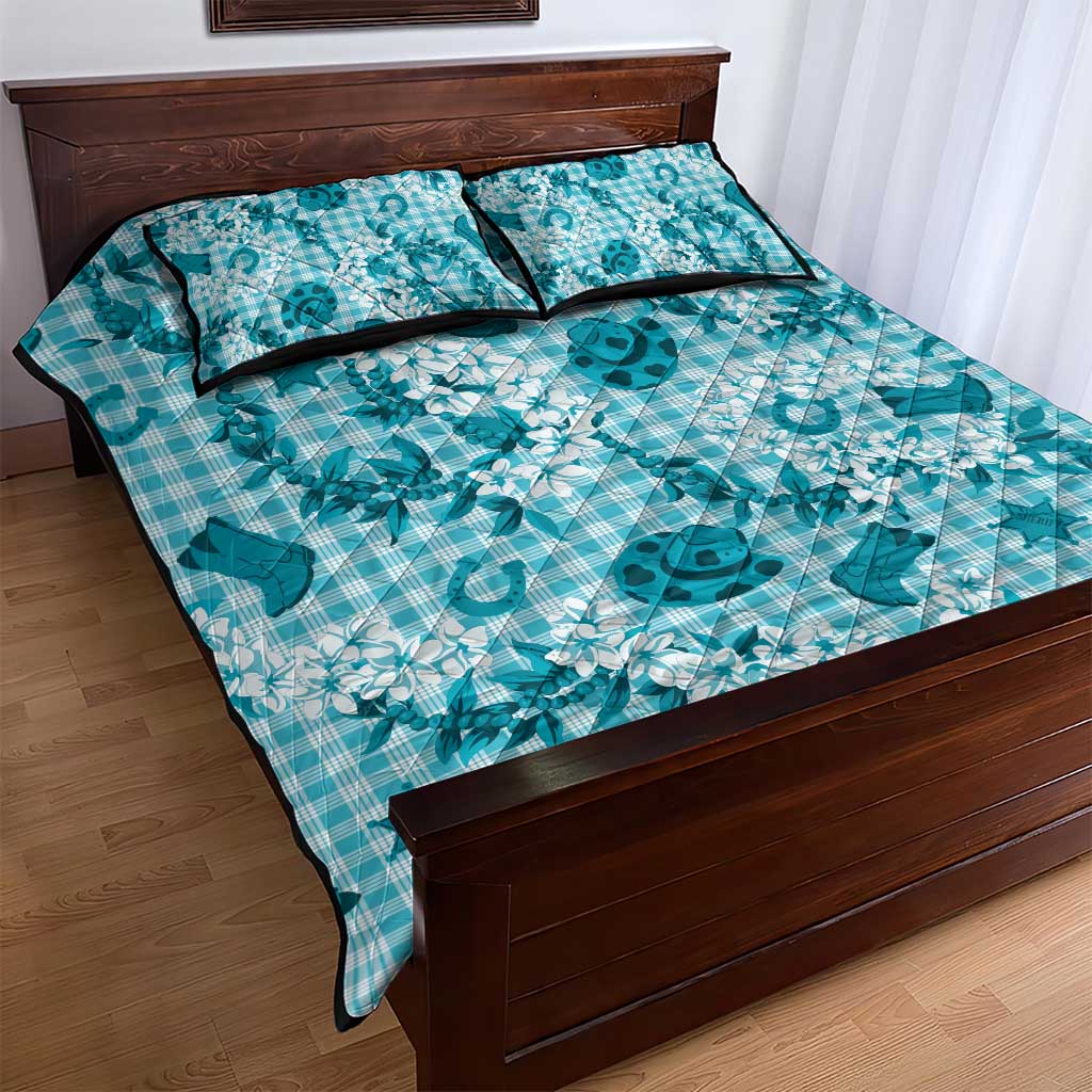Mokihana Maile Ilima Leis Paniolo Palaka Quilt Bed Set Hawaiian Polu Opa Spirit - Polynesian Pride