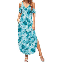 Mokihana Maile Ilima Leis Paniolo Palaka Summer Maxi Dress Hawaiian Polu Opa Spirit - Polynesian Pride