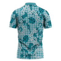 Mokihana Maile Ilima Leis Paniolo Palaka Zipper Polo Shirt Hawaiian Polu Opa Spirit - Polynesian Pride