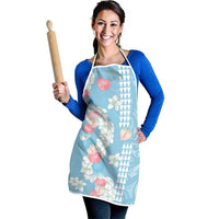 Blue Hawaii Anthurium Plumeria Lei Apron