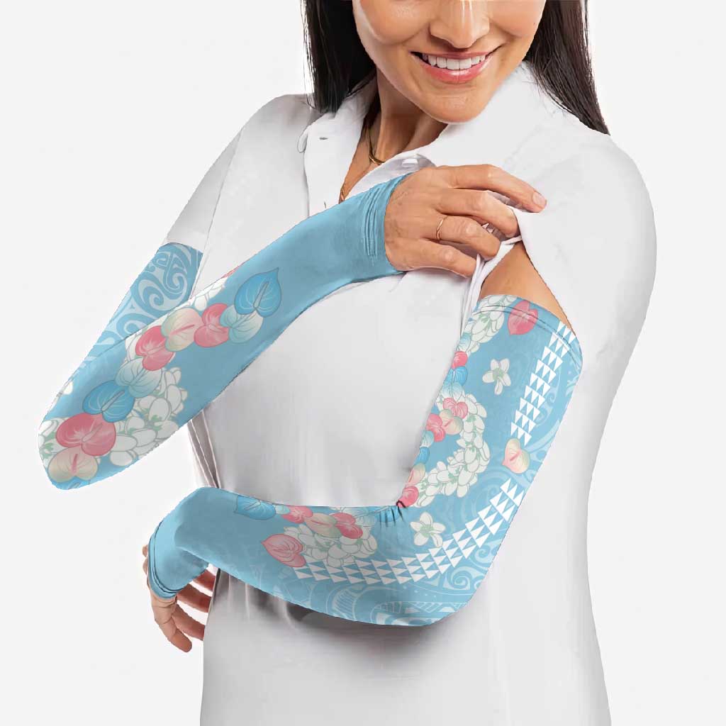 Blue Hawaii Anthurium Plumeria Lei Arm Sleeves