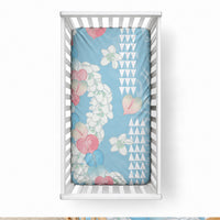 Blue Hawaii Anthurium Plumeria Lei Baby Bed Cover LT9 28 × 52 in Blue - Polynesian Pride