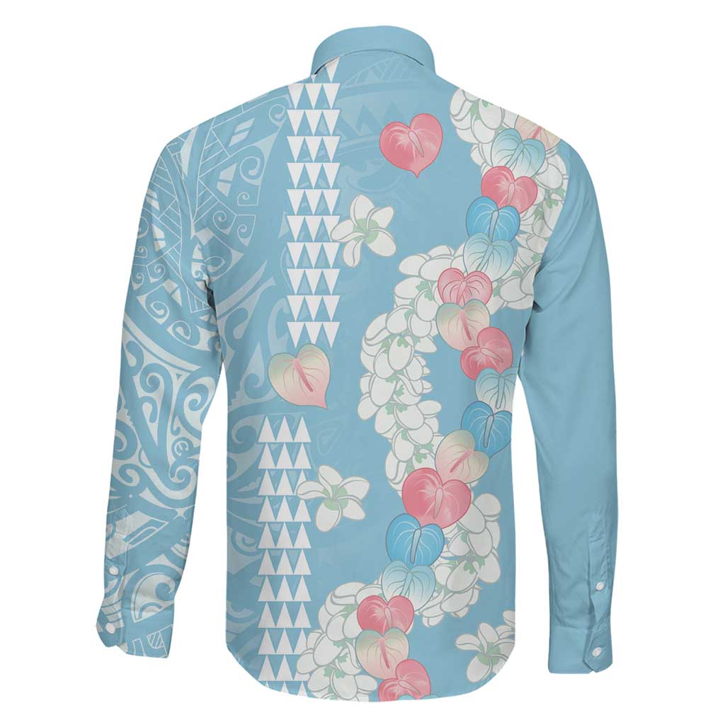 Blue Hawaii Anthurium Plumeria Lei Family Matching Mermaid Dress and Hawaiian Shirt LT9 - Polynesian Pride