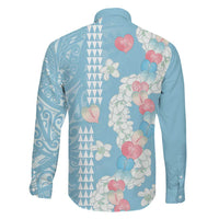 Blue Hawaii Anthurium Plumeria Lei Family Matching Mermaid Dress and Hawaiian Shirt LT9 - Polynesian Pride