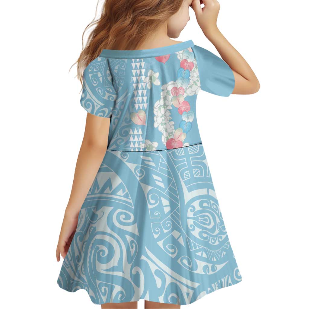 Blue Hawaii Anthurium Plumeria Lei Family Matching Tank Maxi Dress and Hawaiian Shirt LT9 - Polynesian Pride