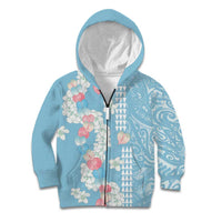 Blue Hawaii Anthurium Plumeria Lei Kid Hoodie