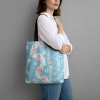 Blue Hawaii Anthurium Plumeria Lei Tote Bag