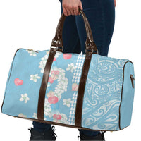 Blue Hawaii Anthurium Plumeria Lei Travel Bag