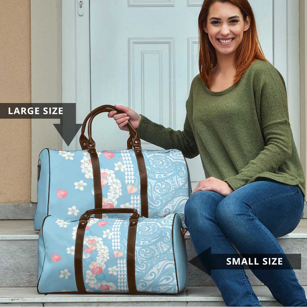 Blue Hawaii Anthurium Plumeria Lei Travel Bag