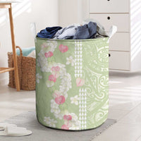 Leaf Green Hawaii Anthurium Plumeria Lei Laundry Basket