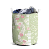 Leaf Green Hawaii Anthurium Plumeria Lei Laundry Basket