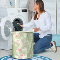 Leaf Green Hawaii Anthurium Plumeria Lei Laundry Basket