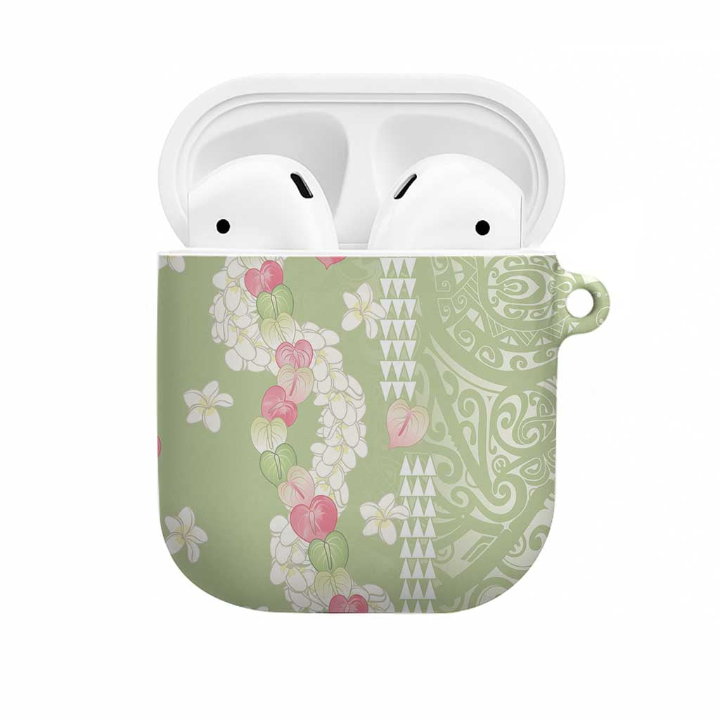 Leaf Green Hawaii Anthurium Plumeria Lei AirPods Case