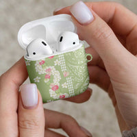 Leaf Green Hawaii Anthurium Plumeria Lei AirPods Case