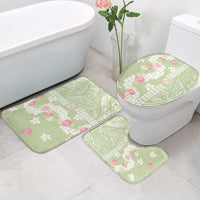 Leaf Green Hawaii Anthurium Plumeria Lei Bathroom Set