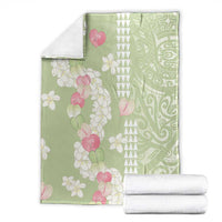 Leaf Green Hawaii Anthurium Plumeria Lei Blanket
