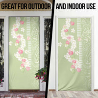 Leaf Green Hawaii Anthurium Plumeria Lei Door Cover