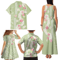 Leaf Green Hawaii Anthurium Plumeria Lei Family Matching Tank Maxi Dress and Hawaiian Shirt LT9 - Polynesian Pride