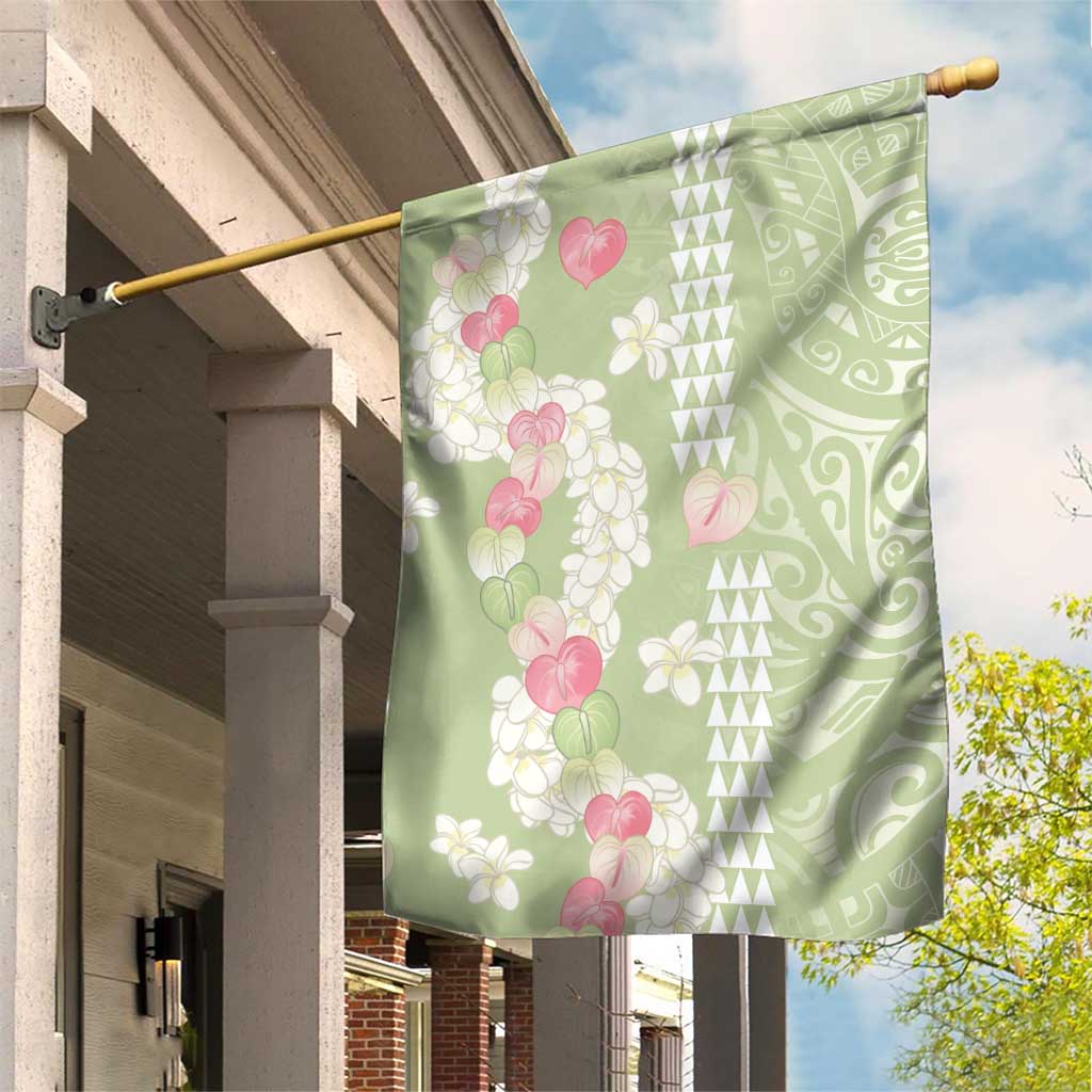 Leaf Green Hawaii Anthurium Plumeria Lei Garden Flag