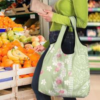 Leaf Green Hawaii Anthurium Plumeria Lei Grocery Bag