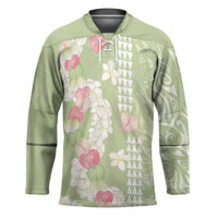 Leaf Green Hawaii Anthurium Plumeria Lei Hockey Jersey