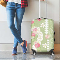 Leaf Green Hawaii Anthurium Plumeria Lei Luggage Cover