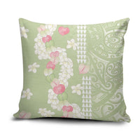 Leaf Green Hawaii Anthurium Plumeria Lei Pillow Cover