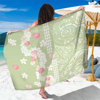 Leaf Green Hawaii Anthurium Plumeria Lei Sarong