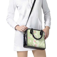 Leaf Green Hawaii Anthurium Plumeria Lei Shoulder Handbag