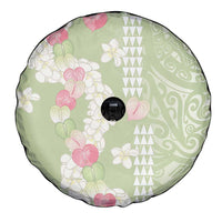 Leaf Green Hawaii Anthurium Plumeria Lei Spare Tire Cover