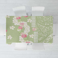 Leaf Green Hawaii Anthurium Plumeria Lei Tablecloth