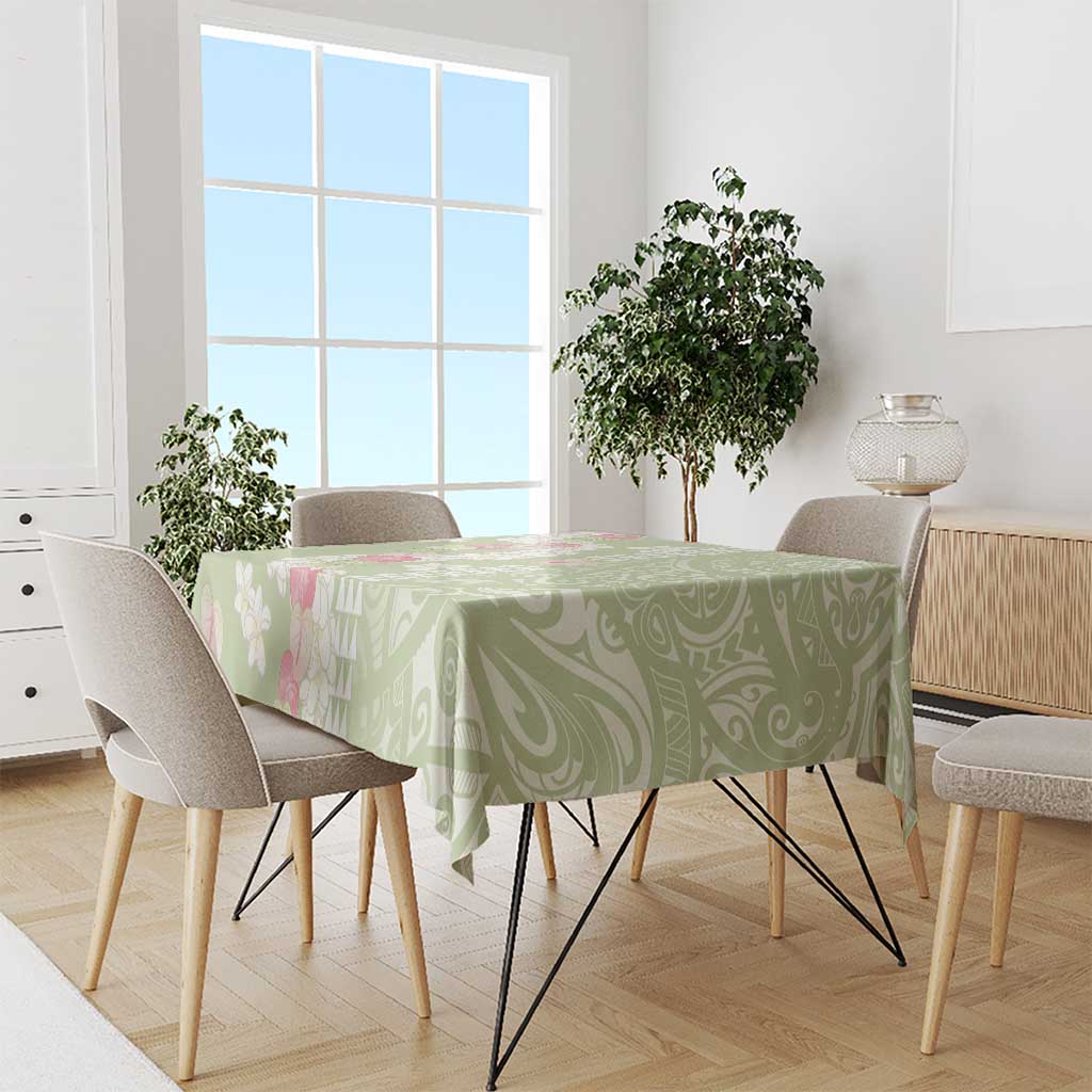 Leaf Green Hawaii Anthurium Plumeria Lei Tablecloth