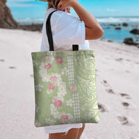 Leaf Green Hawaii Anthurium Plumeria Lei Tote Bag