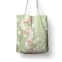 Leaf Green Hawaii Anthurium Plumeria Lei Tote Bag