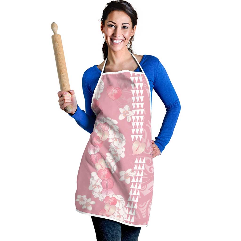 Soft Pink Hawaii Anthurium Plumeria Lei Apron