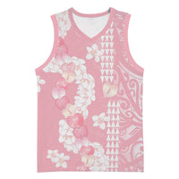 Soft Pink Hawaii Anthurium Plumeria Lei Basketball Jersey