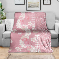 Soft Pink Hawaii Anthurium Plumeria Lei Blanket
