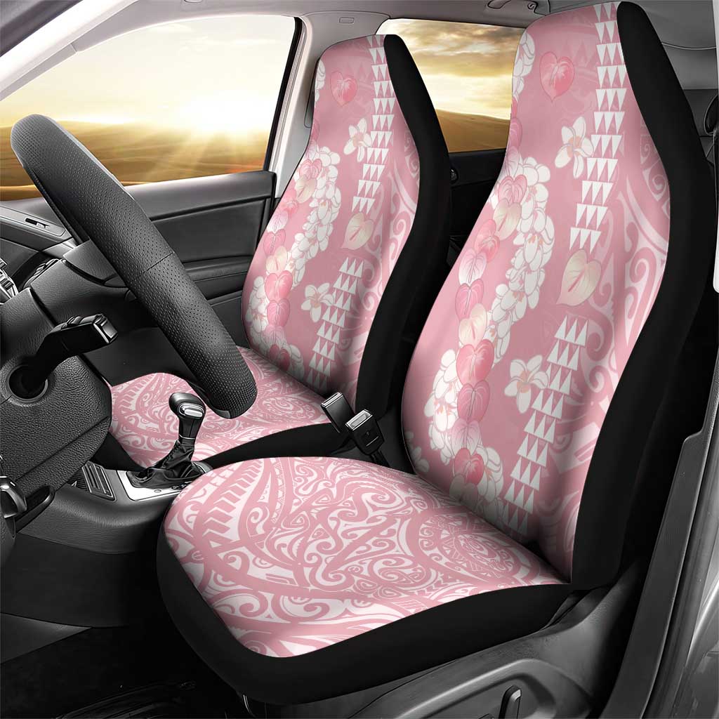 Soft Pink Hawaii Anthurium Plumeria Lei Car Seat Cover