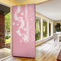 Soft Pink Hawaii Anthurium Plumeria Lei Door Cover