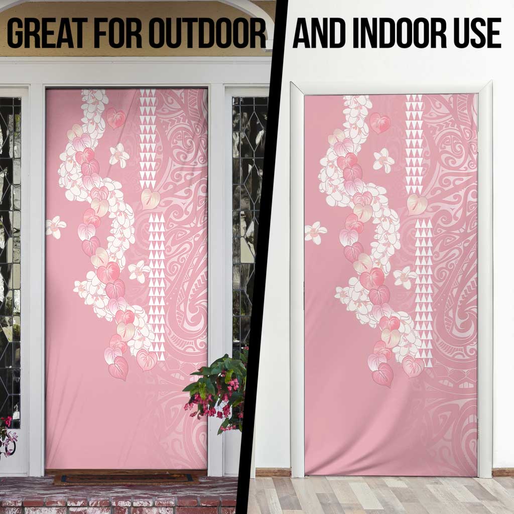Soft Pink Hawaii Anthurium Plumeria Lei Door Cover