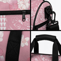 Soft Pink Hawaii Anthurium Plumeria Lei Duffle Bag LT9 - Polynesian Pride