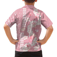 Soft Pink Hawaii Anthurium Plumeria Lei Family Matching Short Sleeve Bodycon Dress and Hawaiian Shirt LT9 - Polynesian Pride