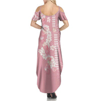 Soft Pink Hawaii Anthurium Plumeria Lei Family Matching Summer Maxi Dress and Hawaiian Shirt LT9 - Polynesian Pride