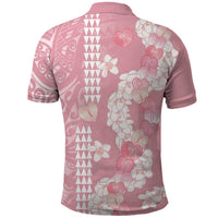 Soft Pink Hawaii Anthurium Plumeria Lei Polo Shirt