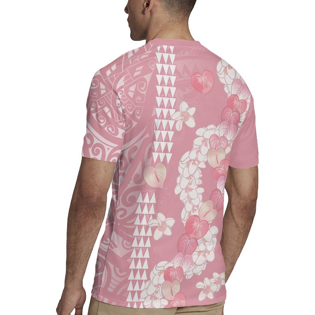 Soft Pink Hawaii Anthurium Plumeria Lei Rugby Jersey