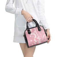 Soft Pink Hawaii Anthurium Plumeria Lei Shoulder Handbag